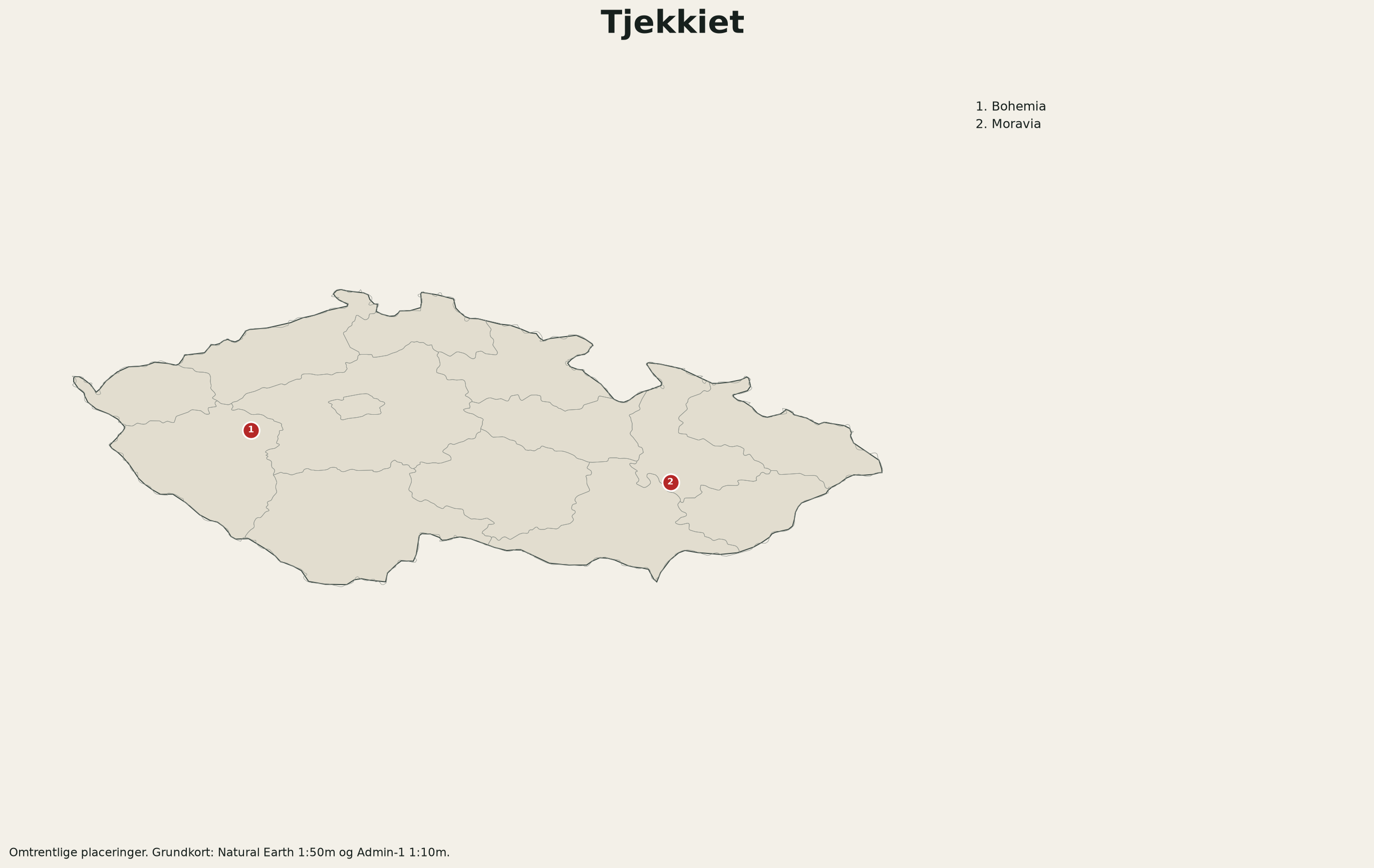 Kort over Tjekkiet