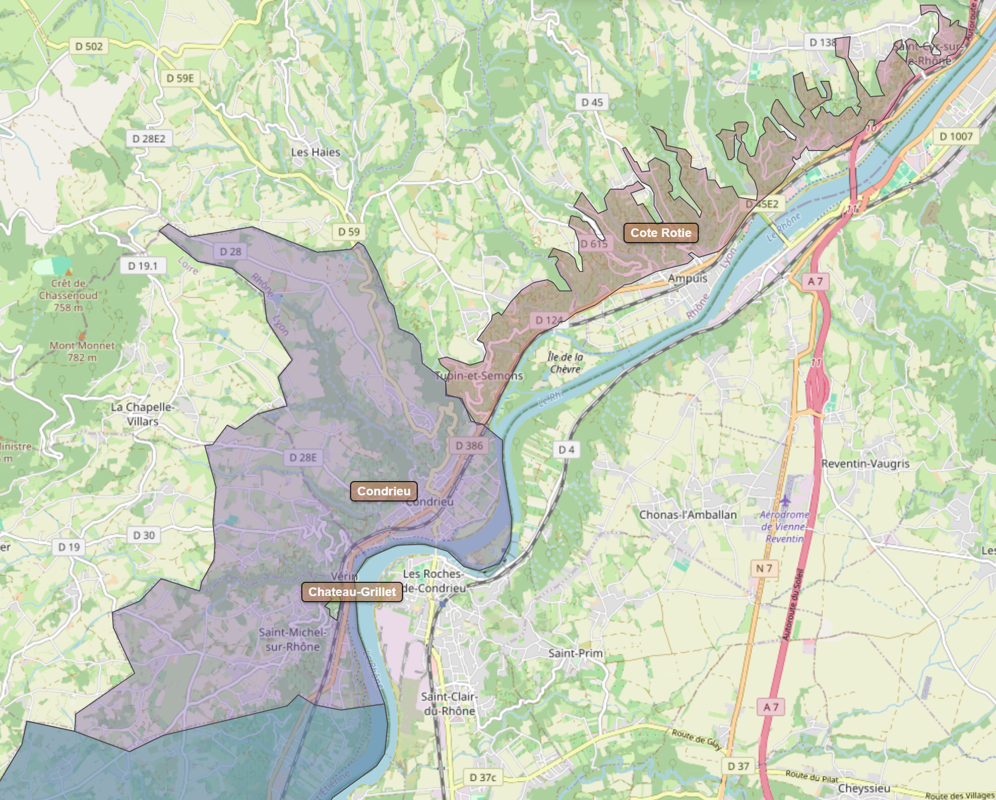 Billede fra regionen Condrieu AOC/AOP