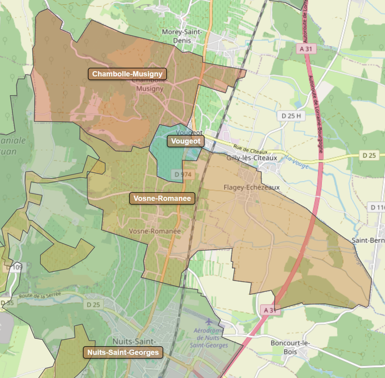 Billede fra regionen Chambolle-Musigny AOC/AOP